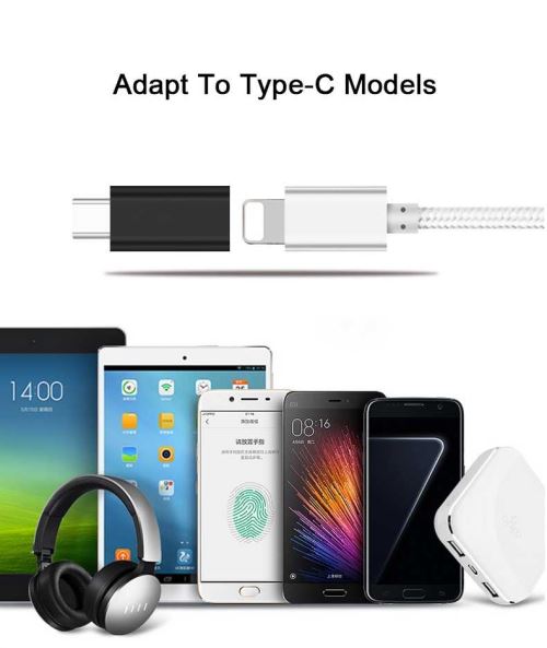 Adaptateur Charge et Synchronisation, USB Type C femelle vers Apple  Lightning - Noir - Français