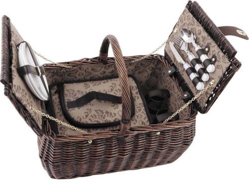 Aubry Gaspard - Panier à pique-nique 2 couverts en osier teinté