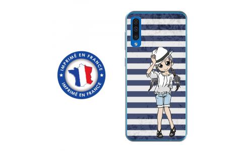 Coque souple pour Samsung Galaxy A50 avec impression Motifs manga fille marin