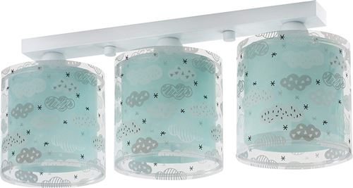 Dalber 41413h Nuages Turquoise colorées Plafonnier, 3 ampoules, plastique, vert, 51 x 15 x 20,5 cm
