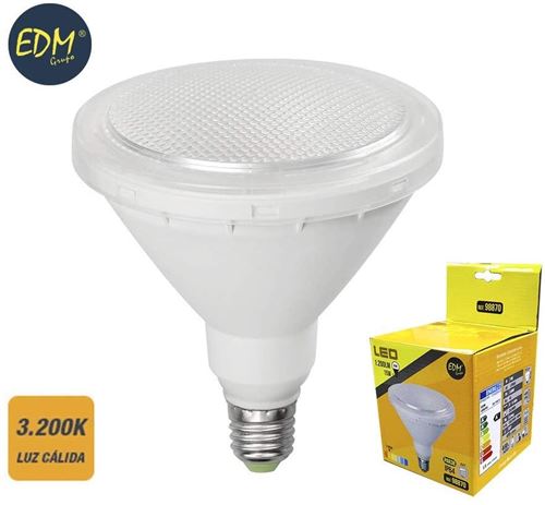 Ampoule à LED PAR38 E27 15w 1200 lumens 3200K lumière chaude IP64 EDM 98870