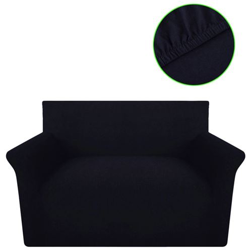 vidaXL Housse de canapé en jersey de coton Noir