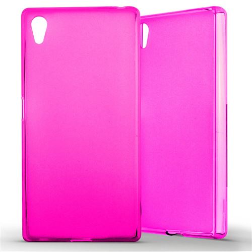 Coque pour Sony Xperia Z5 Silicone Gel givré - Rose Translucide
