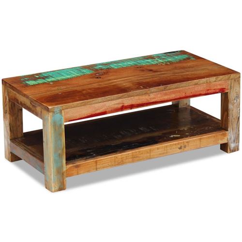 Vidaxl Brun Table Basse Bois De Récupération Massif 90 X 45 X 35 Cm