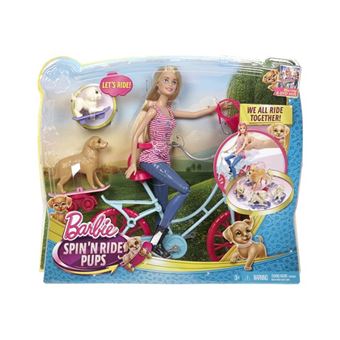 Poupee Barbie a velo avec ses chiens Poupee Achat prix fnac
