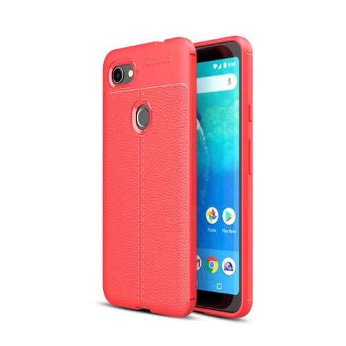 Coque en TPU litchi rouge pour votre Google Pixel 3 XL Lite