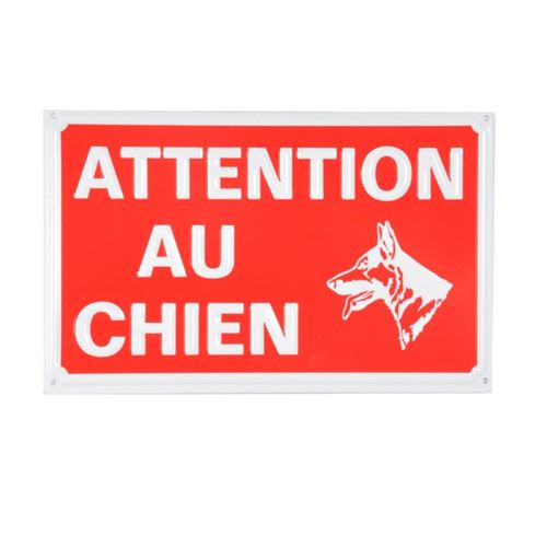 Meilleurs prix pour Paris Prix - Plaque Décorative attention Au Chien 16cm Rouge