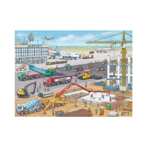 Puzzle Ravensburger - Chantier de construction à l'aéroport, 100 pièces XXL