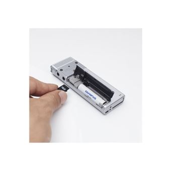 Enregistreur Vocal Numérique Olympus DM-770 8GB - Argent | Enregistrement PCM/MP3, Micro Zoom, écran Rétro-éclairé