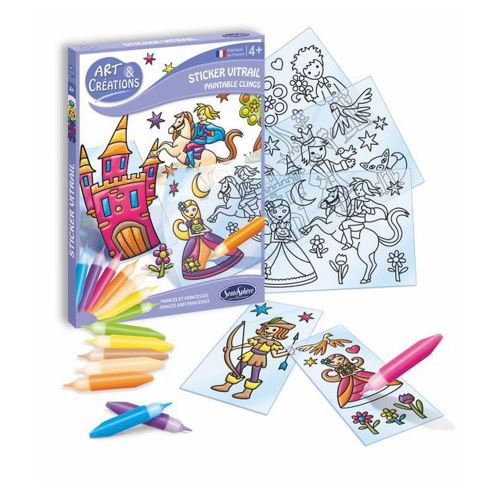 Sticker vitrail : princes et princesses sentosphère