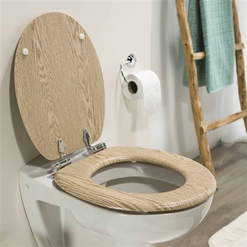 Abattant WC &agrave; fermeture en douceur Scaffold MDF Marron 252022546
