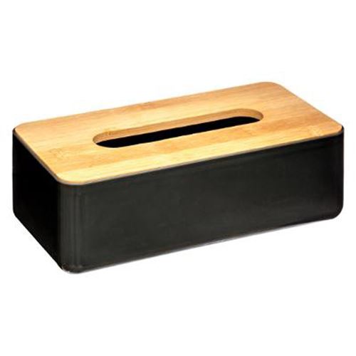Boîte à Mouchoirs en Bambou Natureo 26cm Noir