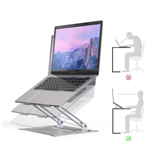 Support Pour Ordinateur Portable en Aluminium - Argent