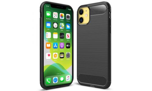 Coque pour iPhone 11 noire aspect carbone