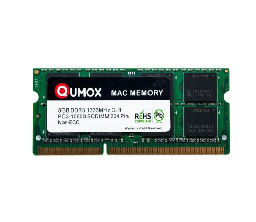 Qumox 8Go 1333MHz DDR3 PC3-10600 - PC-10600 204 broches SO DIMM CL9 mémoire pour Apple Mac