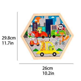11€37 sur Puzzle en bois 50 pièces pour enfants et adultes – ville -  Multicolore - Puzzle - Achat & prix