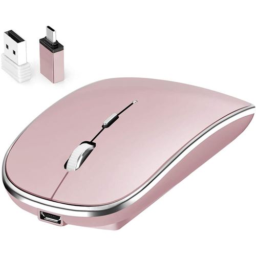 Souris sans fil Rechargeable Ultra-mince - Rose