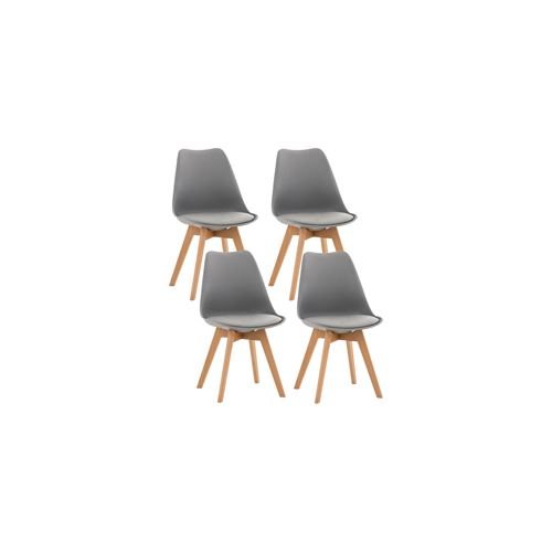 Lot de 4 chaises de cuisine Linares , Gris/Plastique