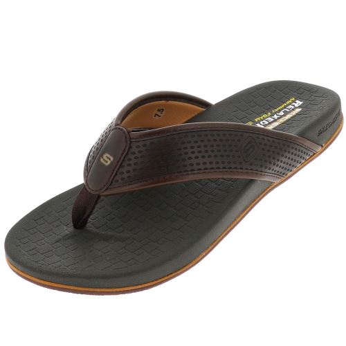 Tongs claquettes Skechers Pelem emiro memoire de forme Marron taille : 47.5 réf : 40663