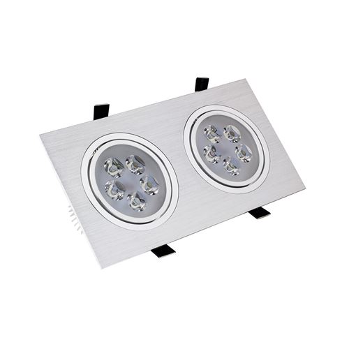 Spot Downlight LED Orientable Rectangulaire 2x5x1W Coupe 2xØ86 mm Blanc Chaud 2800K - 3200K 60º
