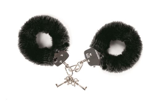 LOVE TO LOVE Attach Me - Menottes BDSM pour Jeu de Couple Erotique, Fourrure Synthétique Noir