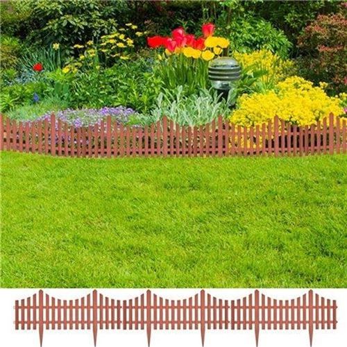 Vidaxl Marron Bordures De Pelouse - 17 Pcs - 10 M - Résistant Aux Intempéries - Image 3