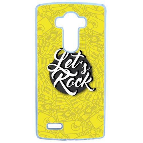 Coque Lets Rock Fond Jaune Compatible Lg G3 Transparent