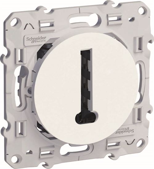 Schneider Electric Blanc Prise Téléphone En T 8 Contacts À Vis - Odace - Schneider