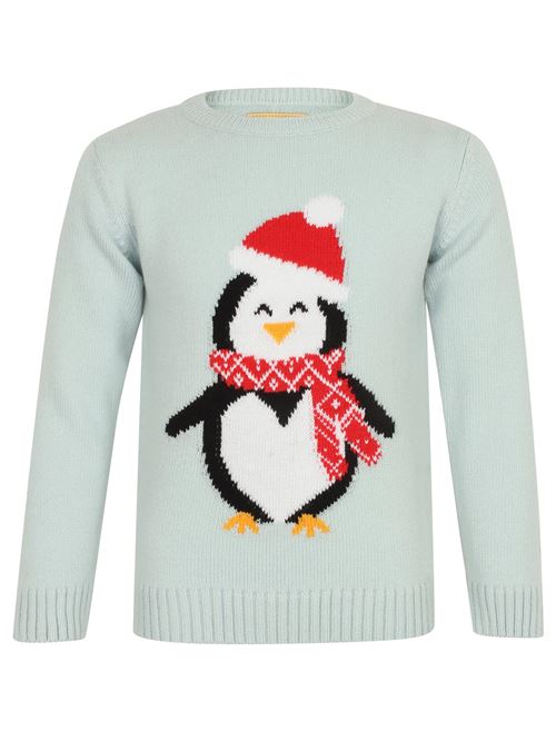 Pull de Noël Penguin en Tricot Childs - Bleu - 4/5 Ans