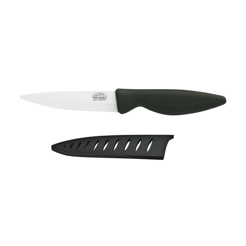 Couteau lame céramique 13cm multi-usages manche soft noir - Laguiole - Jean  Dubost