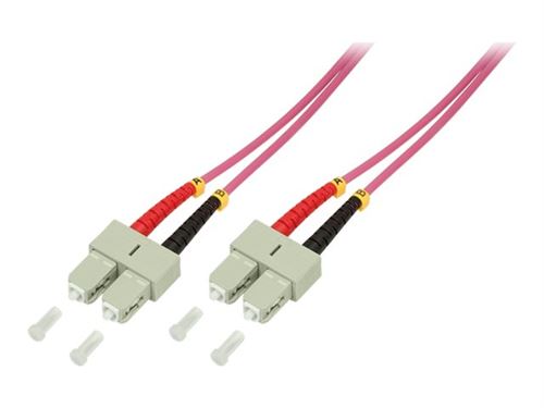 LogiLink - Cordon de raccordement - SC multi-mode (M) pour SC multi-mode (M) - 2 m - fibre optique - duplex - 50 / 125 microns - OM4 - sans halogène - violet