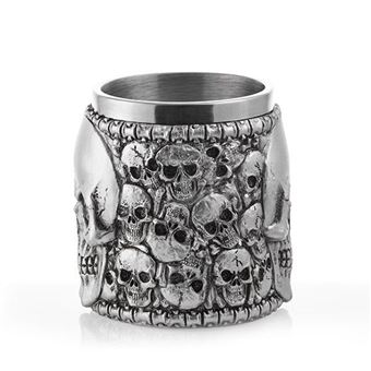 Tasse Crâne Viking Otartu - Acier Inoxydable 304 - Capacité 370 Ml - Design 3D Résine - Noir
