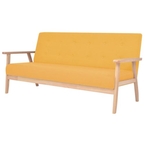 Vidaxl - Canap&eacute; &agrave; 3 places Tissu Jaune Yellow