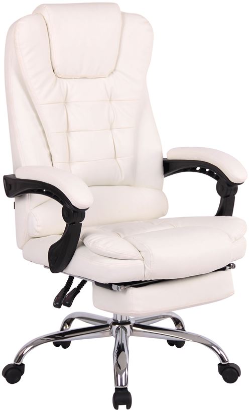 Fauteuil de bureau oxygen en tissu ou similicuir , blanc /similicuir