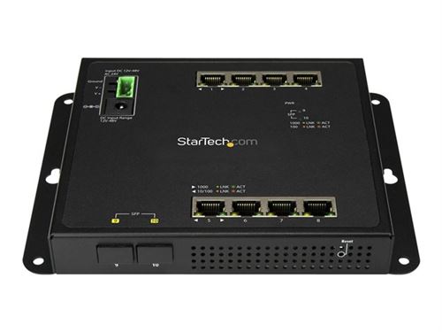 Switch Gigabit Ethernet géré à 8 ports RJ45 et 2 ports SFP - Commutateur réseau industriel à fixation murale - Switch réseau