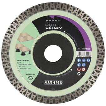 Sidamo Disque Diamant Pro Ceram D 125 X 22 23 X H 10 Mm Gres