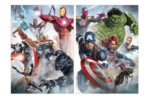 2 Puzzles Avengers : Hulk Captain America Iron Man 500 Piéces Collection Super Héros Educa 17994 - vue 2