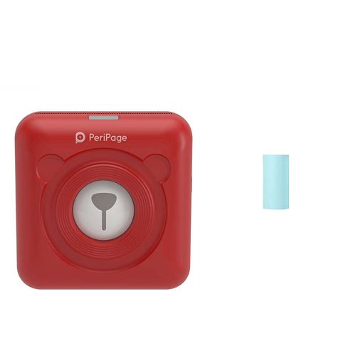 Mini Imprimante Peripage Bluetooth portable thermique avec 1 rouleaux de papier d'impression - Rouge