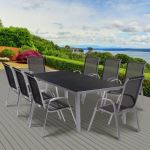 Salon de jardin MADRID table 190 CM et 8 chaises empilables