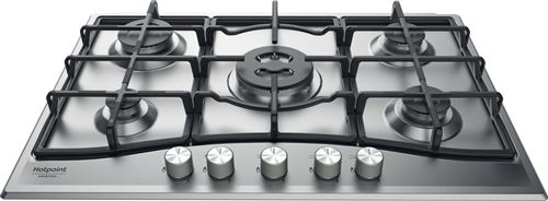 Hotpoint-Ariston Hotpoint Ariston Pcn 751 T/IX/Ha - Table De Cuisson Au Gaz - 5 Plaques De Cuisson - Niche - Largeur : 55.5 Cm - Profondeur : 47.5 Cm - Acier Inoxydable