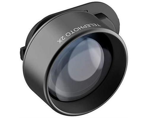 olloclip Telephoto Essential - Objectif Zoom Optique 2x pour Caméra de Smartphone, Lentille pour Appareil Photo d'iPhone, Com