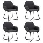 vidaXL Chaises de salle à manger 4 pcs Noir Tissu