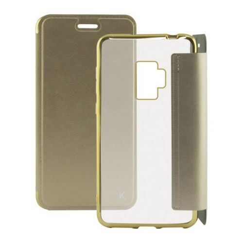 Ksix - Flip cover voor mobiele telefoon - polyurethaan, thermoplastic polyurethaan (TPU) - goud - voor Samsung Galaxy S9+