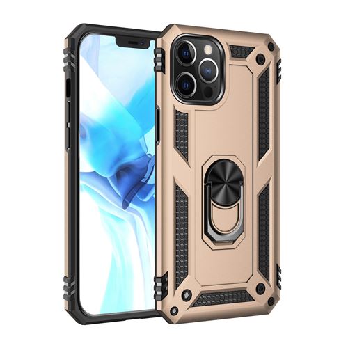 Housse de protection en TPU avec support de bague magnétique pour iPhone 12 Pro Max 6,7” - Or