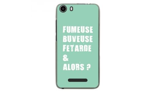 Coque souple pour Wiko Lenny 2 avec impression Motifs fumeuse et alors turquoise
