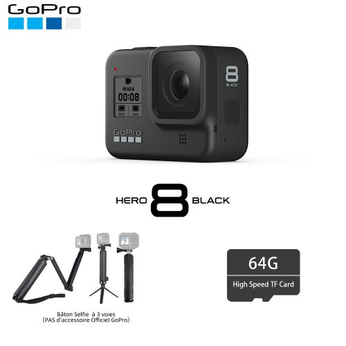 GoPro HERO 8 Black Caméra Sport Wi-Fi et Bluetooth et Bundle de base