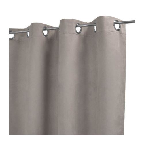 HOME MAISON Rideau uni en suédine - 140 x 250 cm - 8 oeillets - Gris