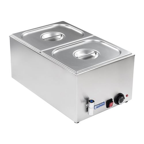 Bain-marie électrique professionnel bac GN 1/2 avec robinet de vidange 1 200 watts