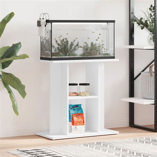 Support pour aquarium blanc 60x30x60 cm bois d'ingénierie Vidaxl