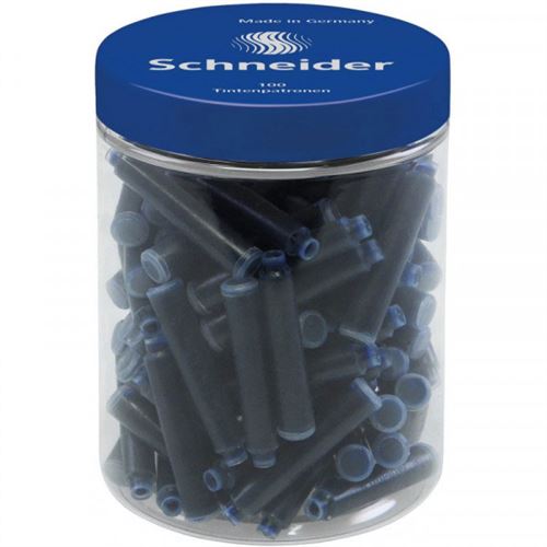 Lot stylo roller rechargeable + boîte de 6 cartouches Schneider